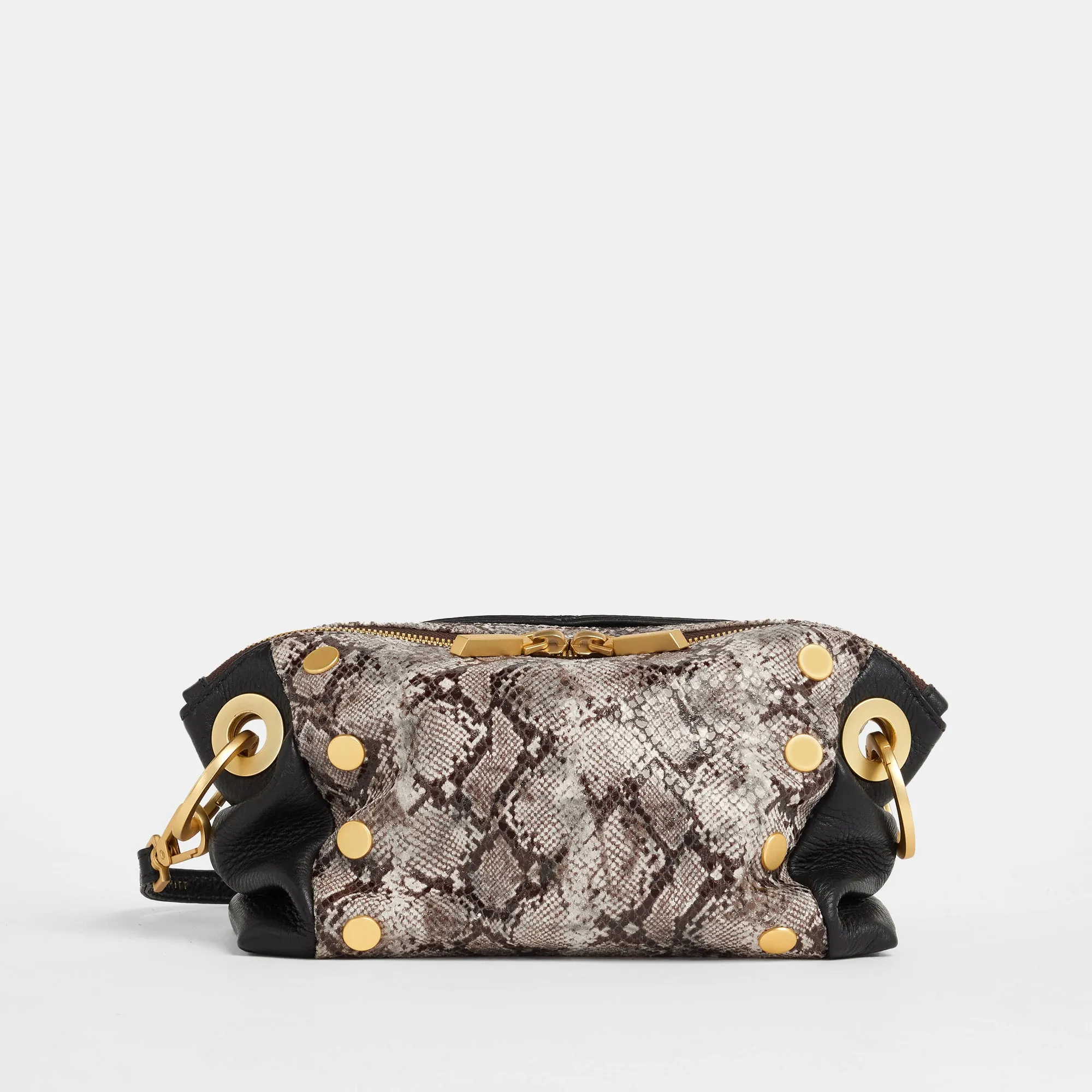 Daniel Crossbody Clutch | Contrast Snake/Brushed Gold | Sml