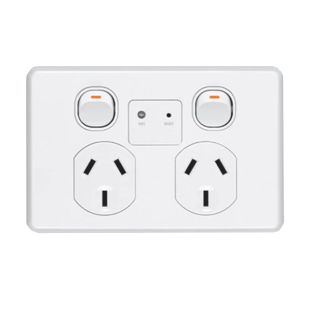 Double Powerpoint with Wi-Fi Extender in White