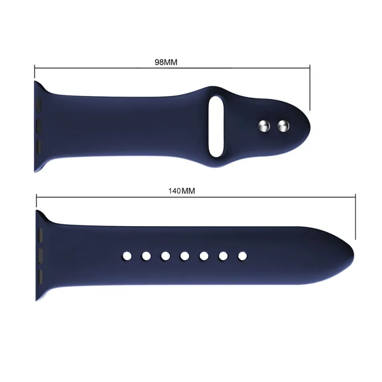 Double Rivets Silicone Watch Band for Apple Watch Series 3 & 2 & 1 42mm(Dark Blue)