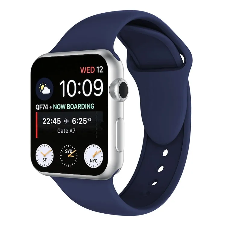 Double Rivets Silicone Watch Band for Apple Watch Series 3 & 2 & 1 42mm(Dark Blue)