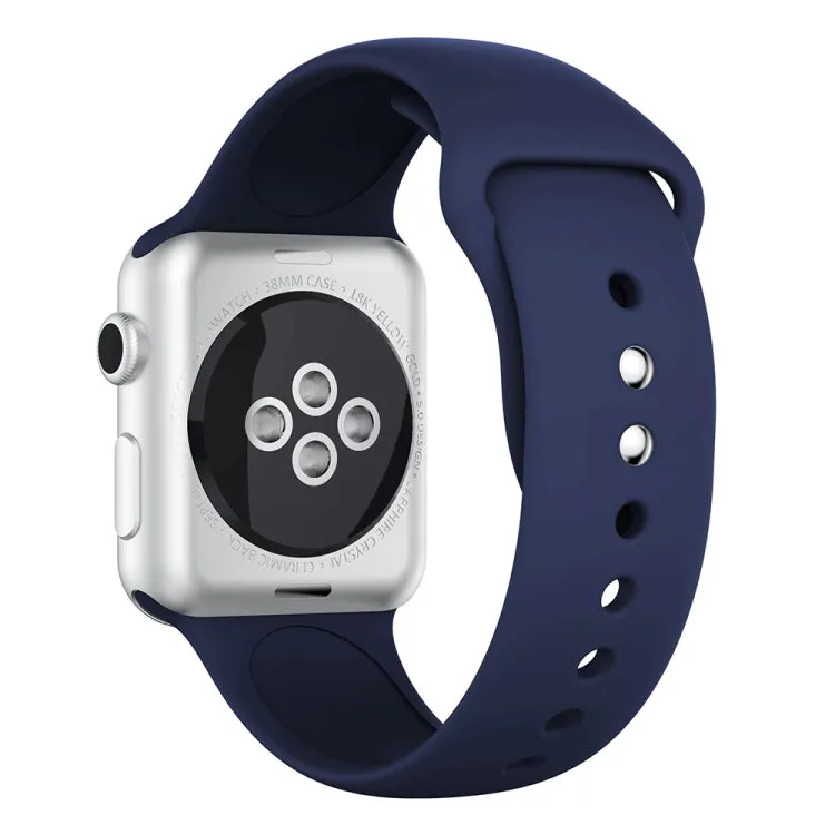 Double Rivets Silicone Watch Band for Apple Watch Series 3 & 2 & 1 42mm(Dark Blue)