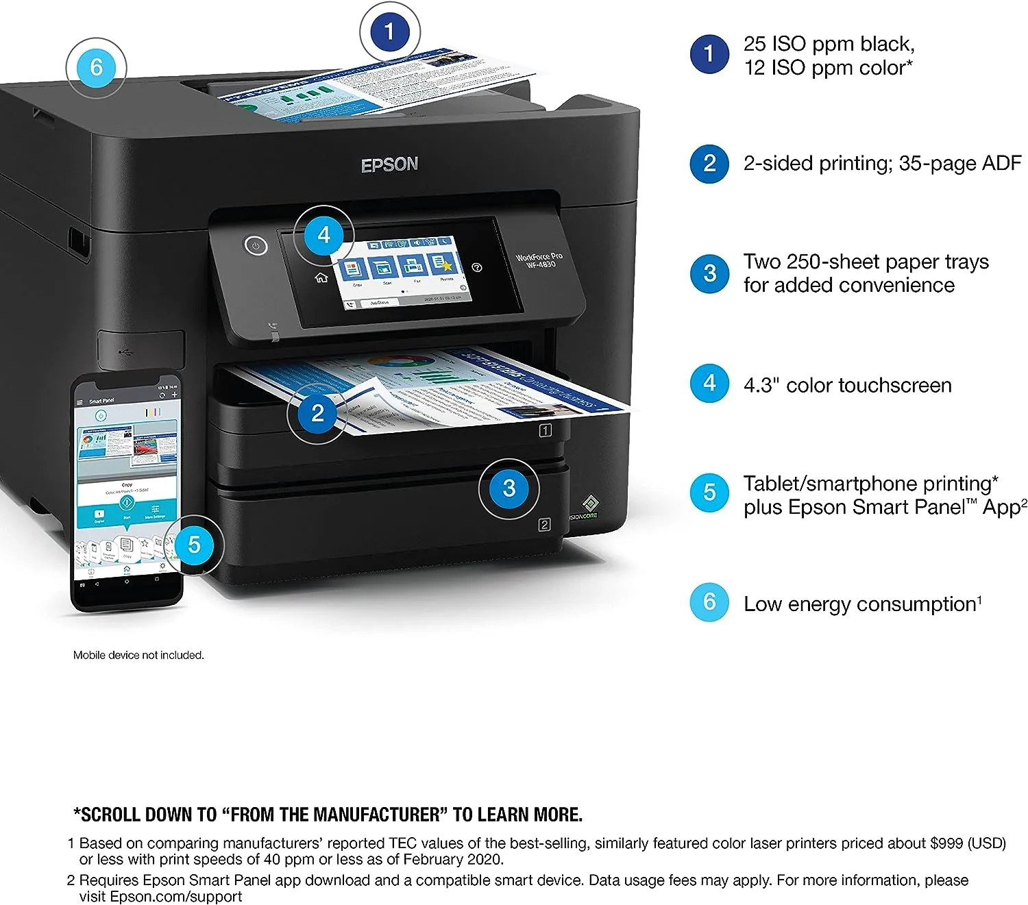 Epson Workforce Pro WF-4820 Wireless Color Inkjet All-In-One Printer