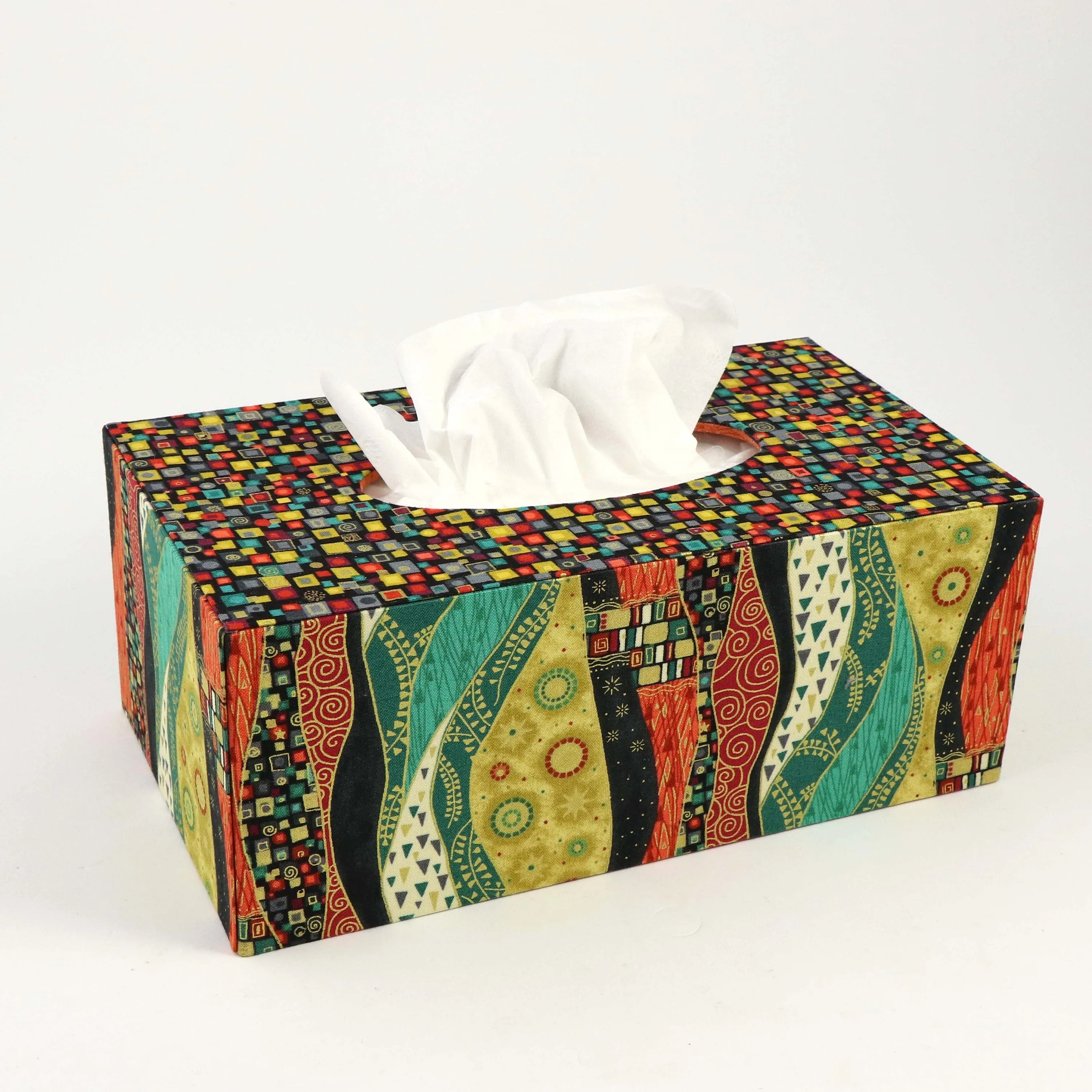 Fabric rectangular tissue box cover DIY kit, cartonnage kit 181, online instructions included