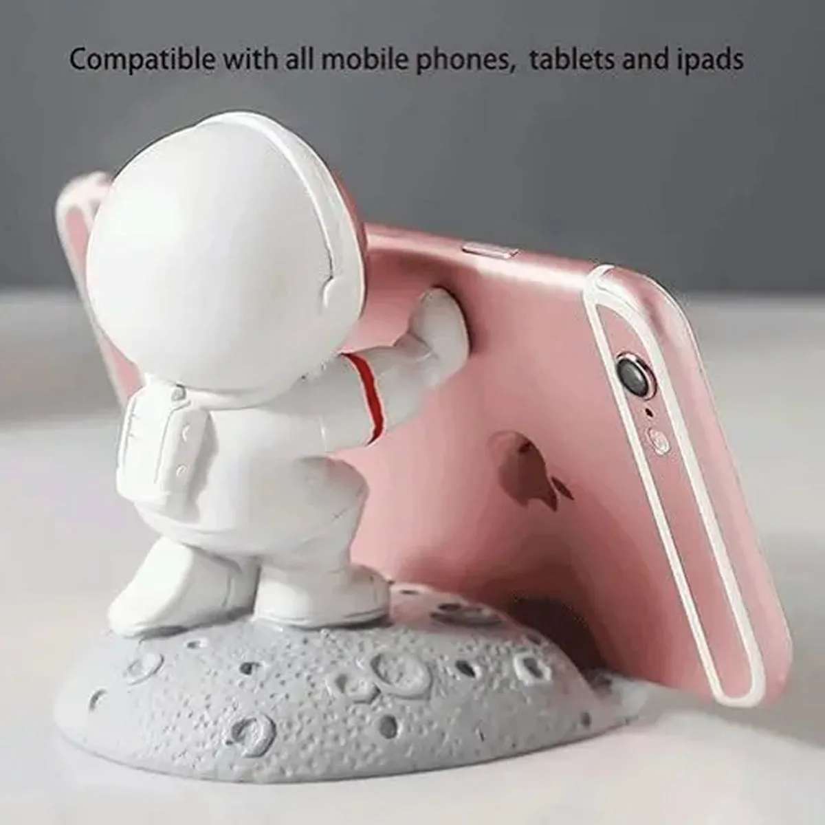 FancyDressWale Astronaut Mobile Phone Holder Desktop Decoration – Space-Themed Desk Accessory Push Hand