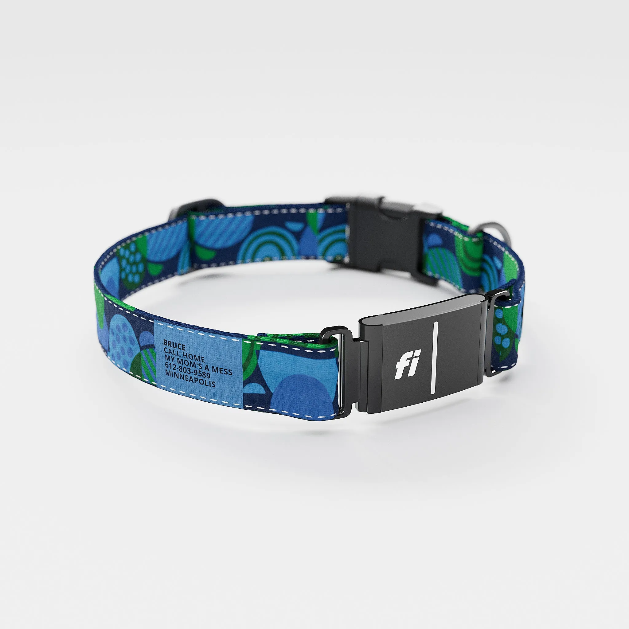 Fi GPS Included Marbles Blue Green Everyday Collar (6 month subscription)