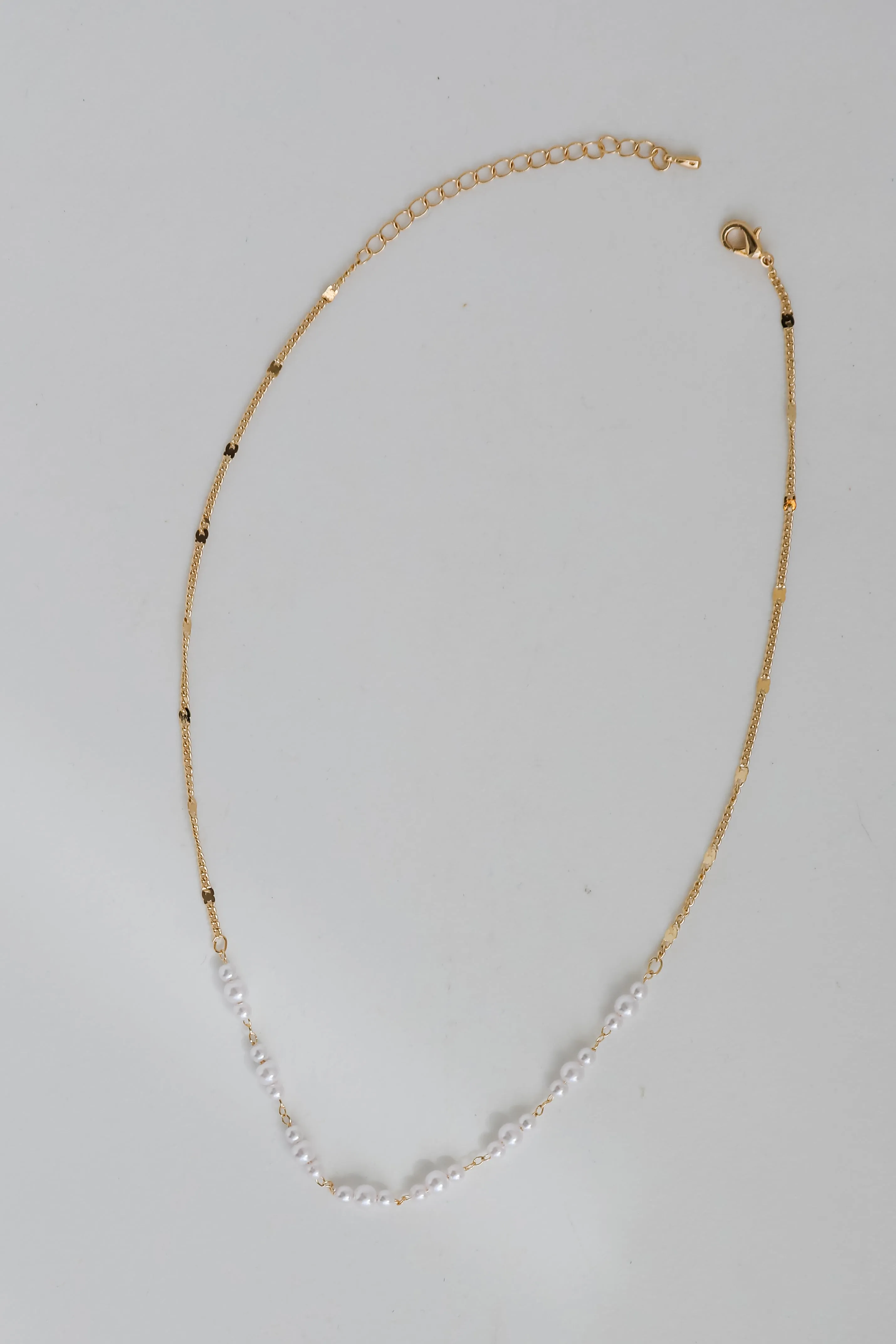 FINAL SALE - Ava Gold Pearl Chain Necklace