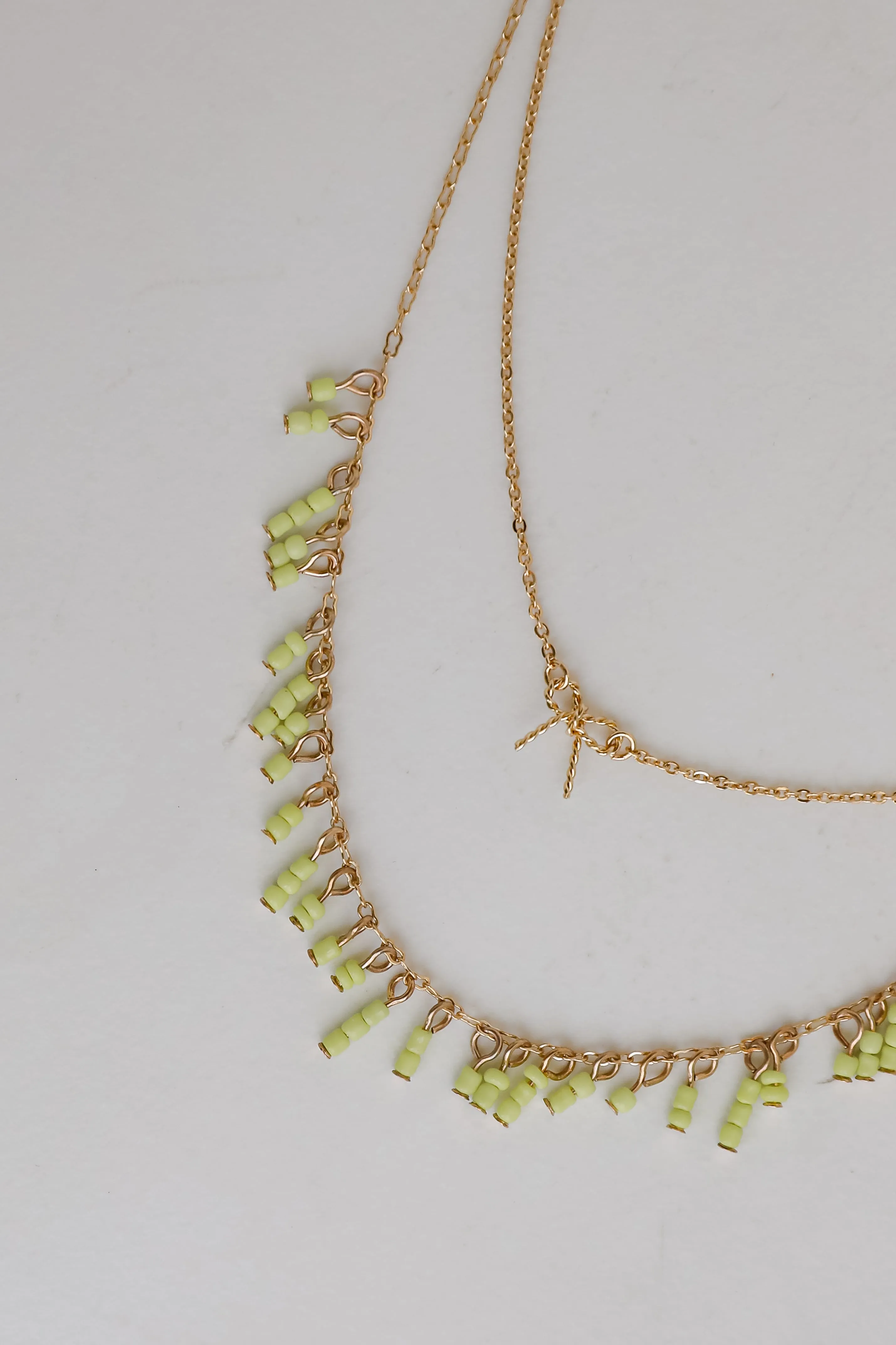 FINAL SALE - Sadie Yellow Beaded Layered Necklace