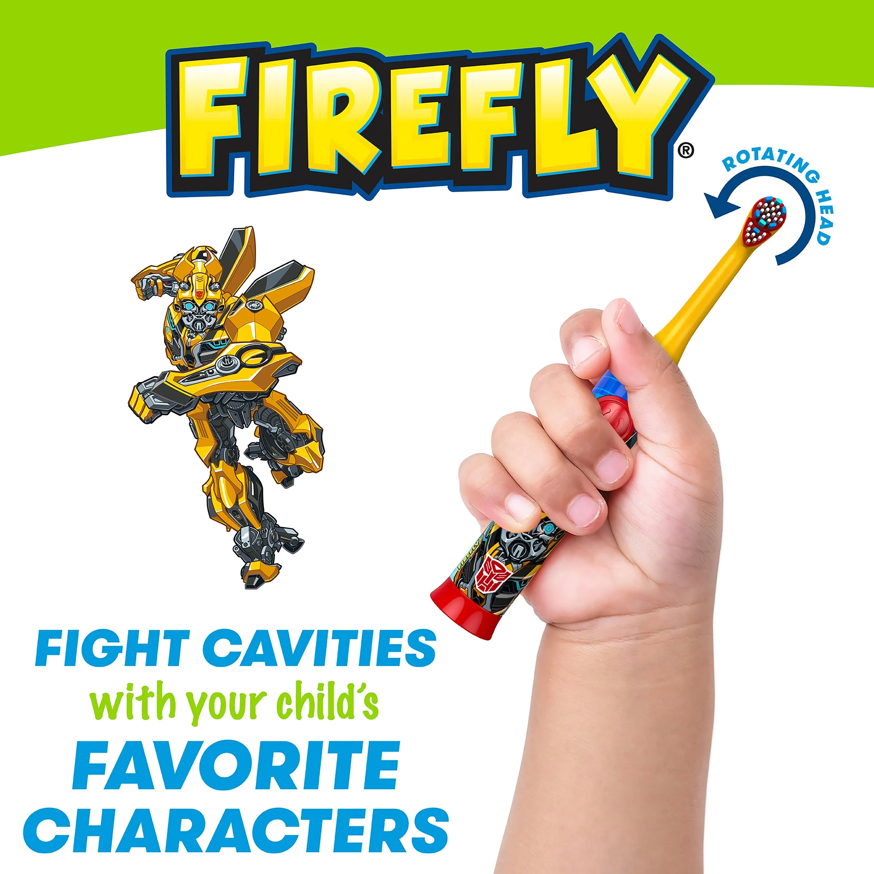 Firefly Clean N' Protect Transformers Battery Powered Toothbrush With 3D Antibacterial Cover