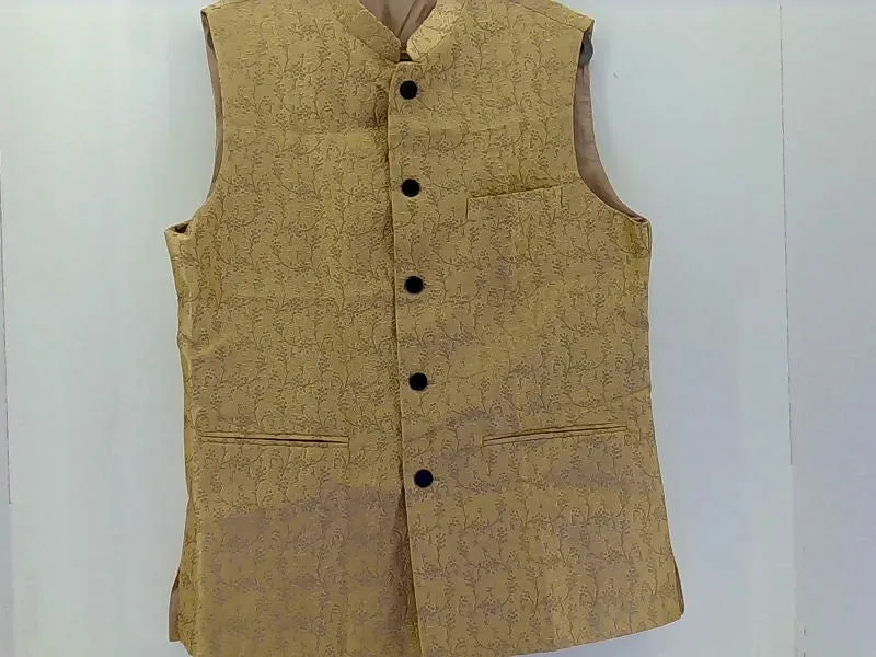 Gold Brocade Nehru Jacket Size 44