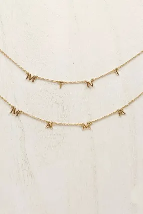 Gold Mama & Mini Necklace Set.