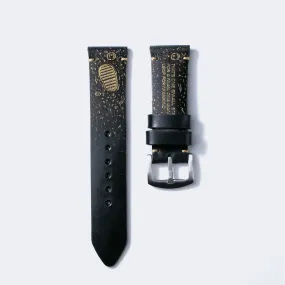 Gold Moon - Leather Watch Strap - Black