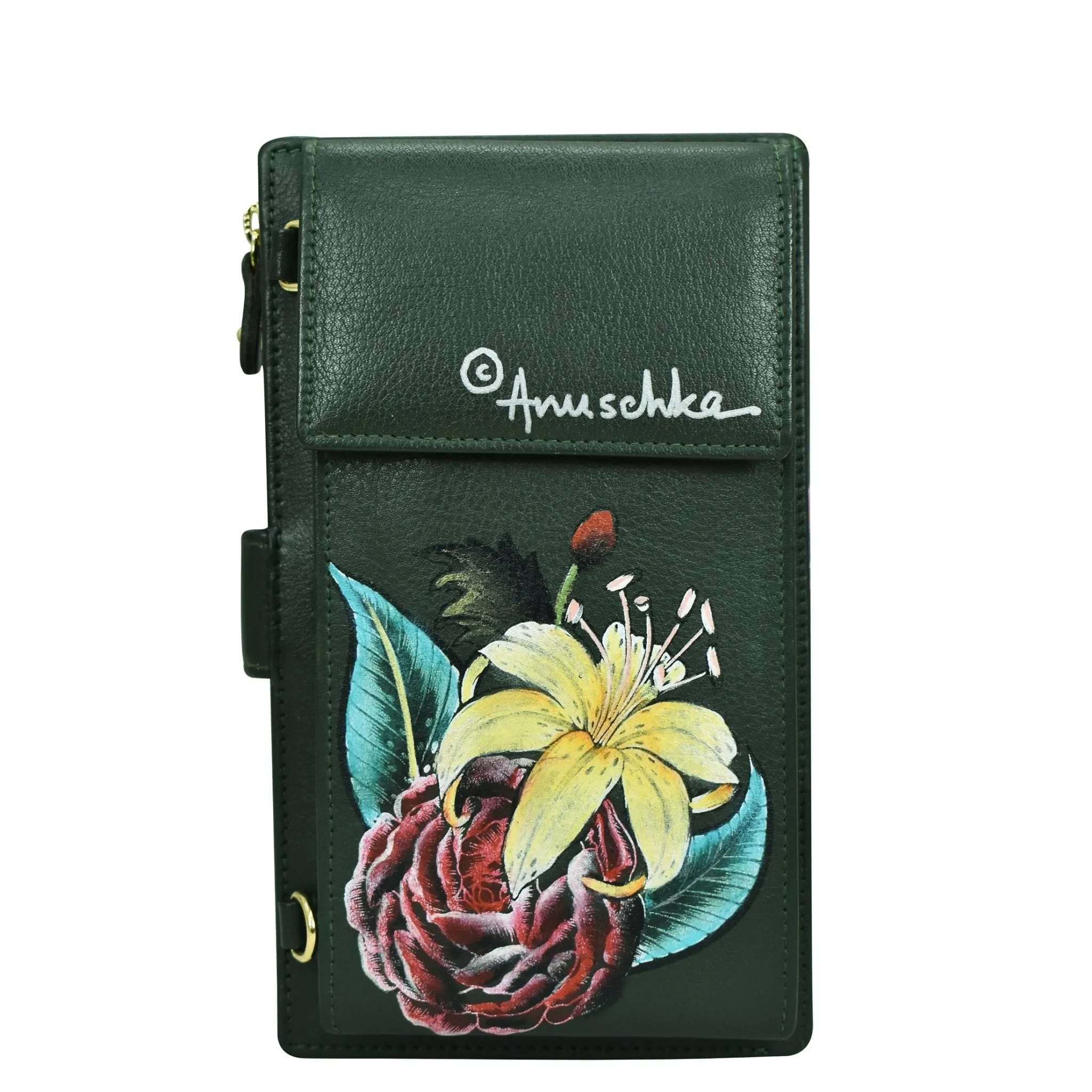 Hand Painted Crossbody Wallet & Phone Organizer