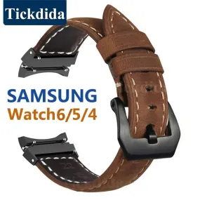 High Quality Genuine Leather Strap for Samsung Galaxy Watch 5 Pro Band Watch 6 44mm Strap for Galaxy Watch 4 Classic 46mm 47mm