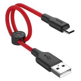 HOCO X21 Plus Silicone charging cable for Micro(L=0.25M) - black＆red