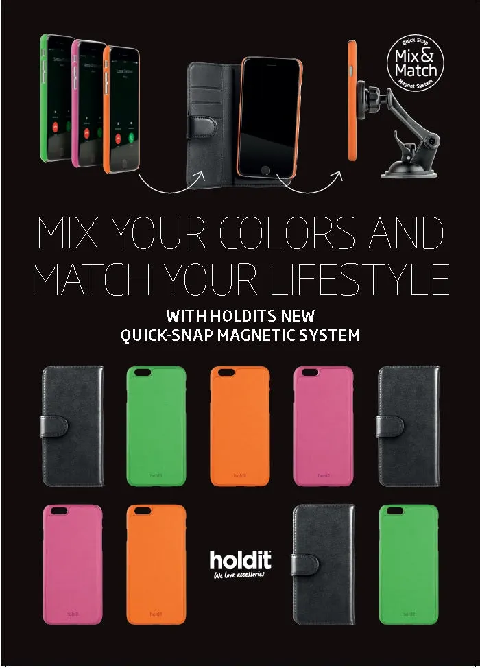 Holdit Wallet Case Magnet for iPhone 8 / 7 / 6 / 6S (3 Card Pockets)