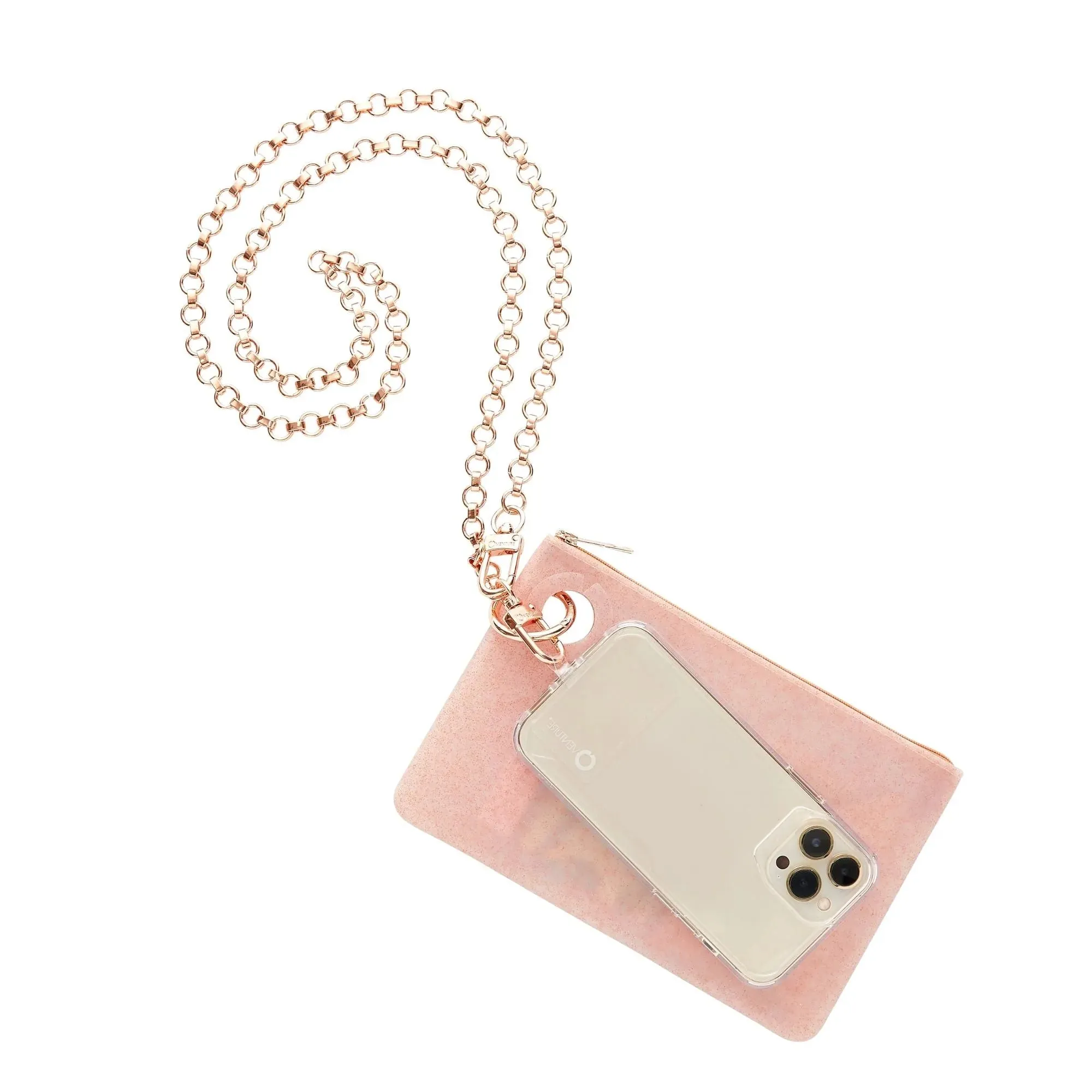 Hook Me Up Hands-Free Phone Crossbody Chain - Rose Gold