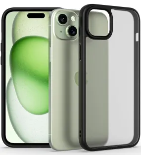 iPhone 15 (FOSO) Skin Shock Proof Back Cover Case | (TPU PC) - Matte Black