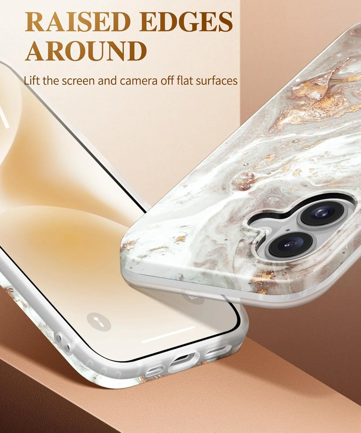 iPhone 16 Case Screen Protector & Camera Lens Protector Slim TPU Shockproof Bumper Protective Phone Case Cover