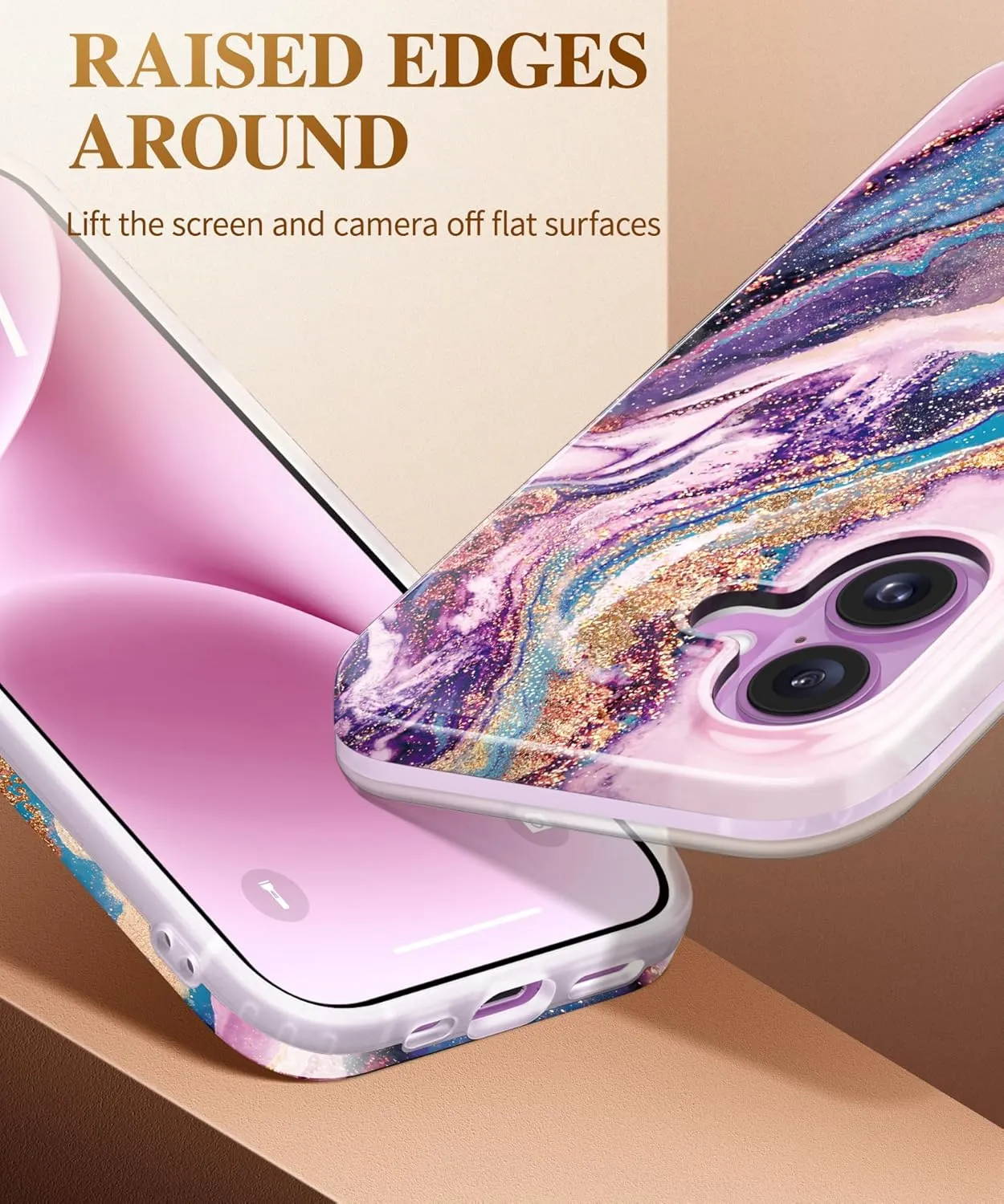 iPhone 16 Case Screen Protector & Camera Lens Protector Slim TPU Shockproof Bumper Protective Phone Case Cover