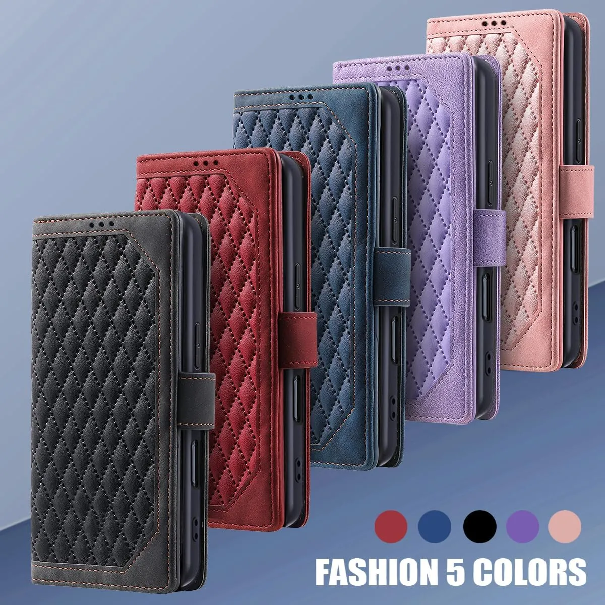 iPhone 16 PU Leather Magnetic Closure Protective iphone16 Flip Cover Red