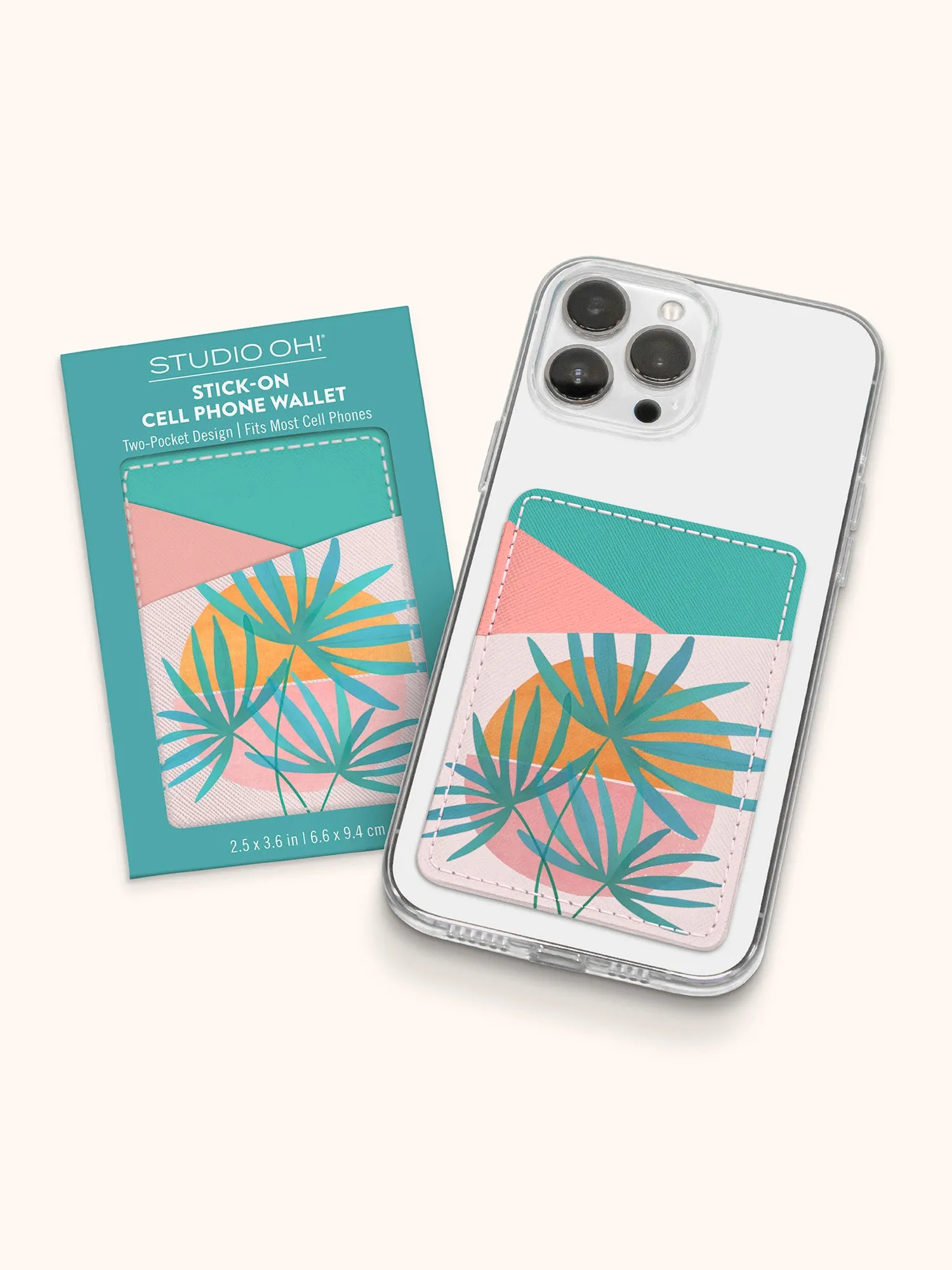 Island Sunset Stick-On Cell Phone Wallet