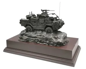 JACKAL MWMIK Cold Cast Bronze Vehicle on Mahogany base