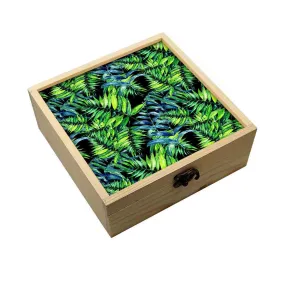 Jewellery Box Wooden Jewelry Organizer -  Tropical Green Leaf