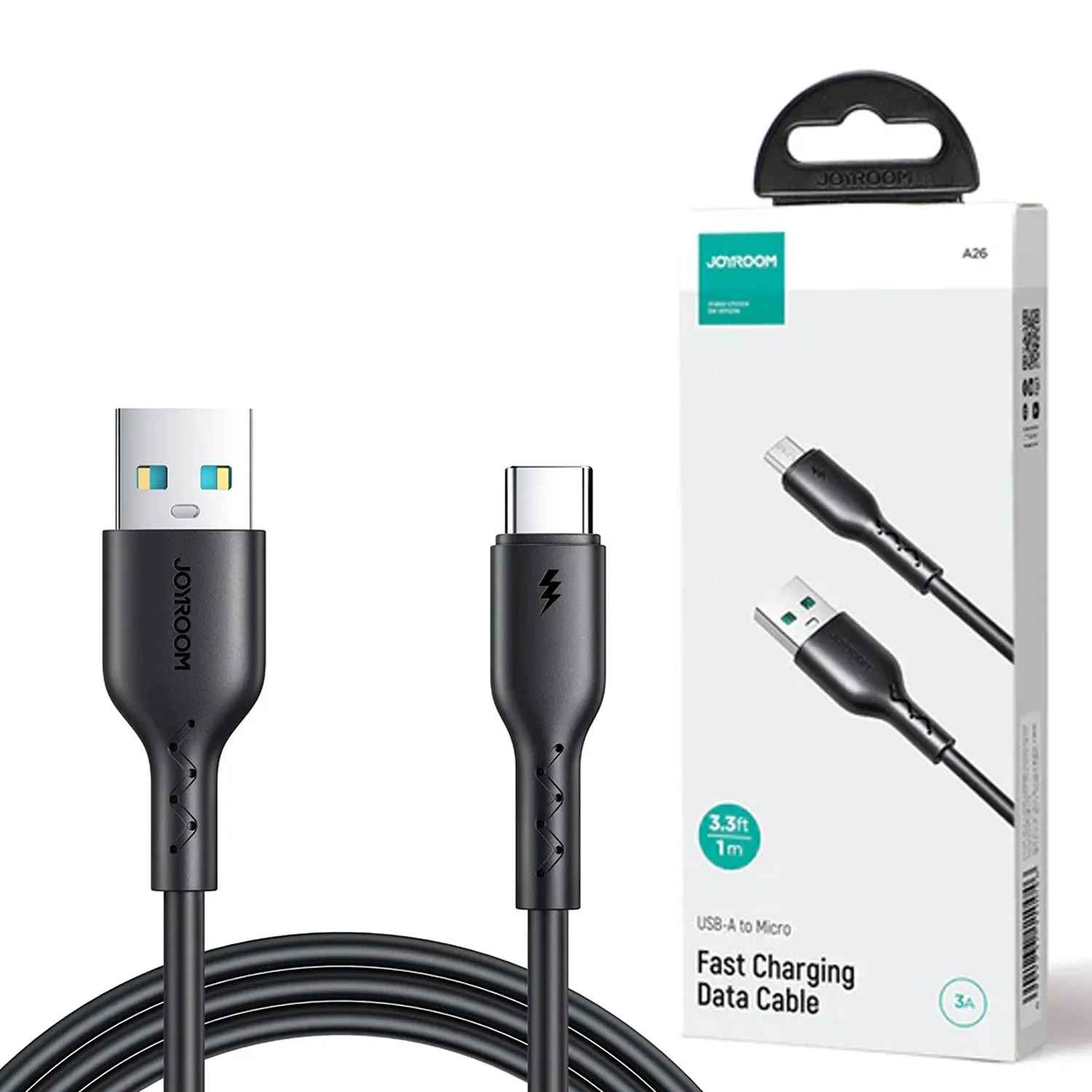 JOYROOM (SA26-AC3) 3A USB-A TO TYPE-C FAST CHARGING DATA CABLE 1M BLACK