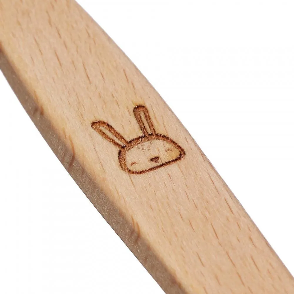 Kids 100% Plant-Based Beech Wood Toothbrush - Rabbit - Orange