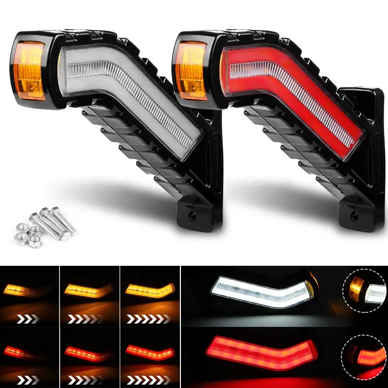 LED Side Marker Lights Trailer Side Lamp Flowing Turn Signal Lamp For Car Truck Tractor SUV Bus Boat Lorry Pickup Van RV 12V 24V