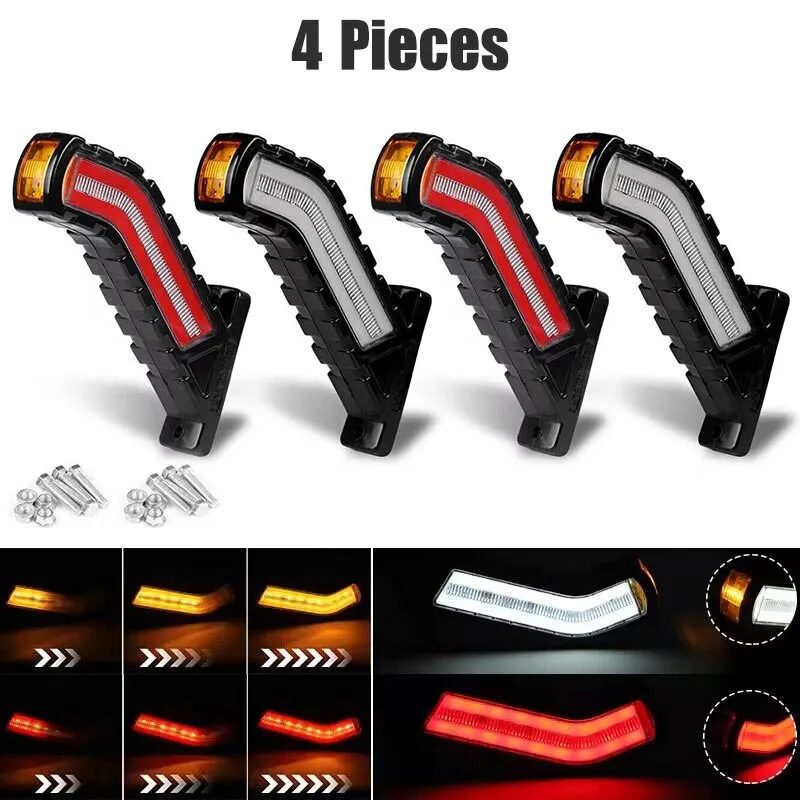 LED Side Marker Lights Trailer Side Lamp Flowing Turn Signal Lamp For Car Truck Tractor SUV Bus Boat Lorry Pickup Van RV 12V 24V