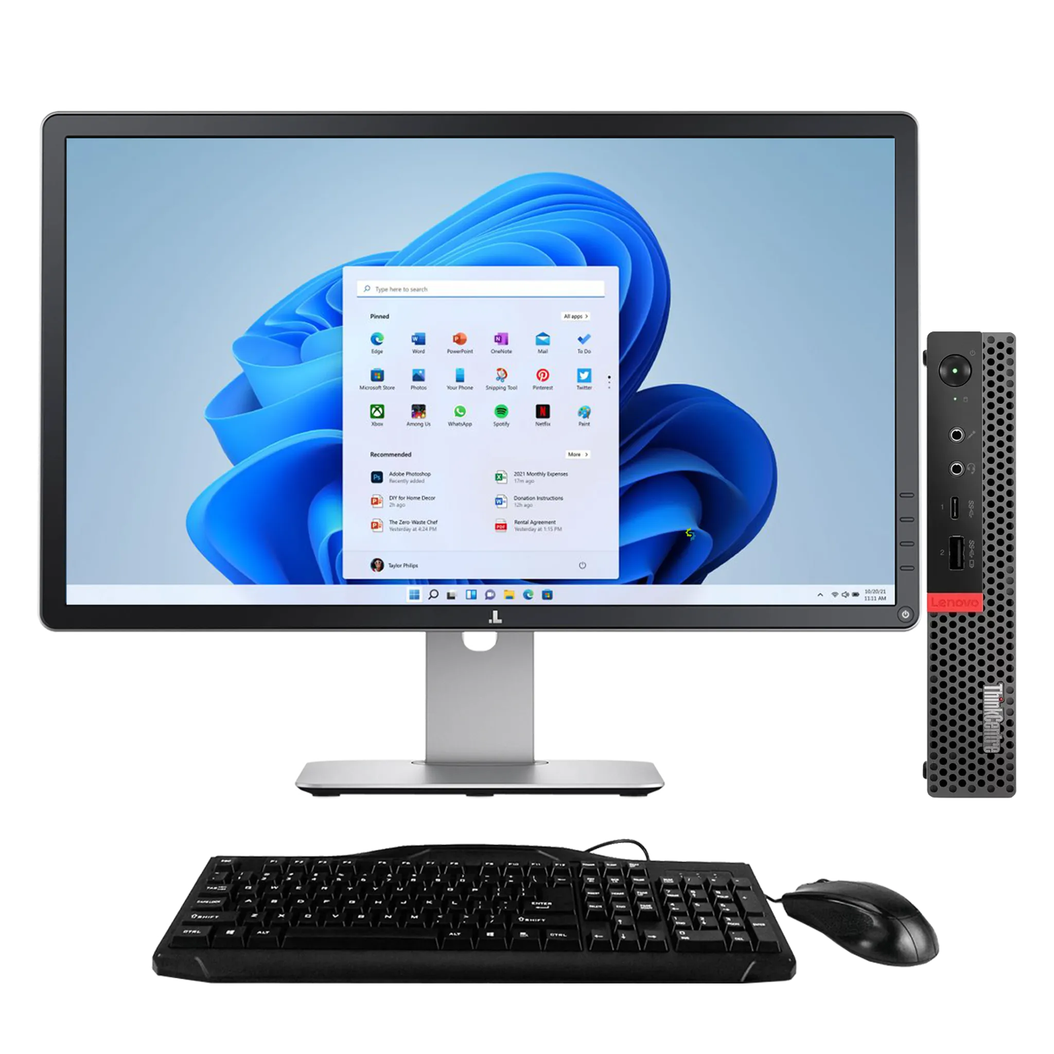 Lenovo ThinkCentre M920q Intel i5, 9th Gen Tiny PC with 20" Monitor