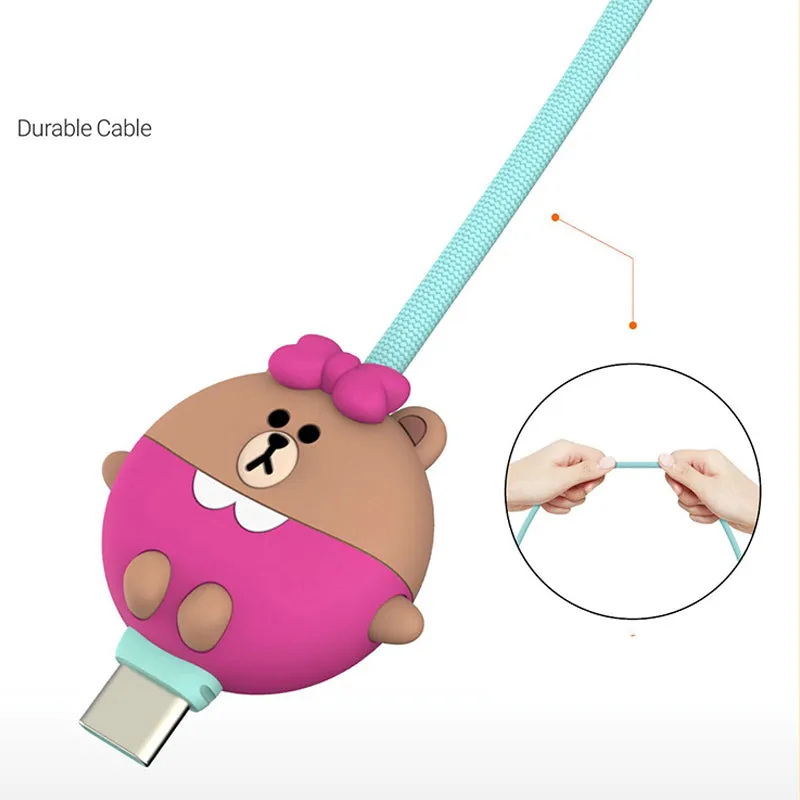 Line Friends Character 3D Silicone Apple Lightning / Type-C / Micro USB Cable