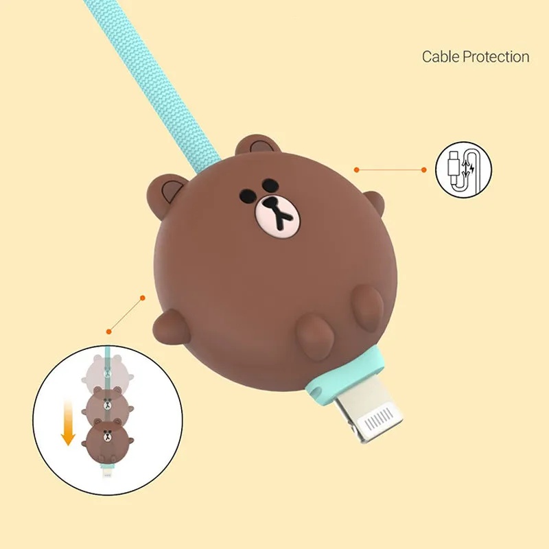 Line Friends Character 3D Silicone Apple Lightning / Type-C / Micro USB Cable