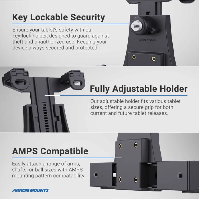 LockVise™ Locking Seat Rail Tablet Mount with 18" Gooseneck