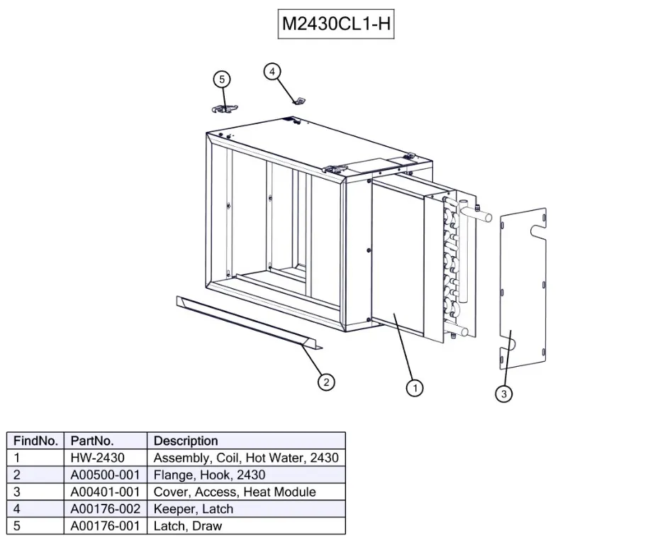 M2430CL1-H - Hydronic Module, Heating (with Hot Water Coil)