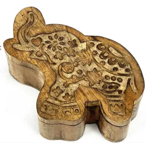 Mango Wood Swivel Box - Elephant