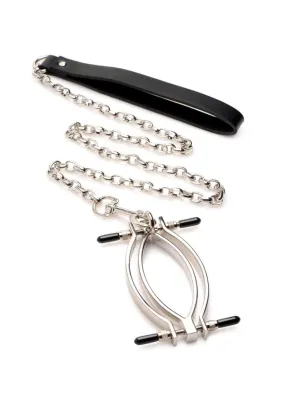 Master Series Pussy Tugger Adjustable Pussy Clamp with Leash