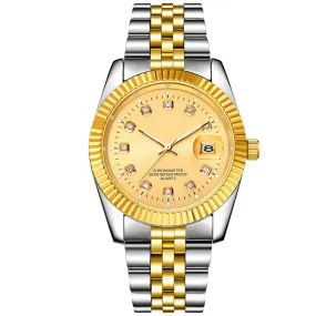 Men's And Women's Student Calendar Room Gold Watch