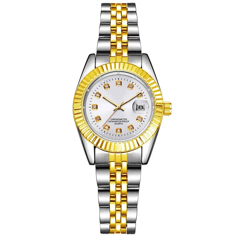 Men's And Women's Student Calendar Room Gold Watch