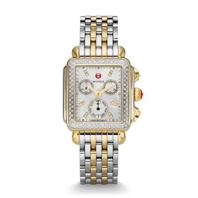 Michele Deco Two-Tone Diamond Dial Watch