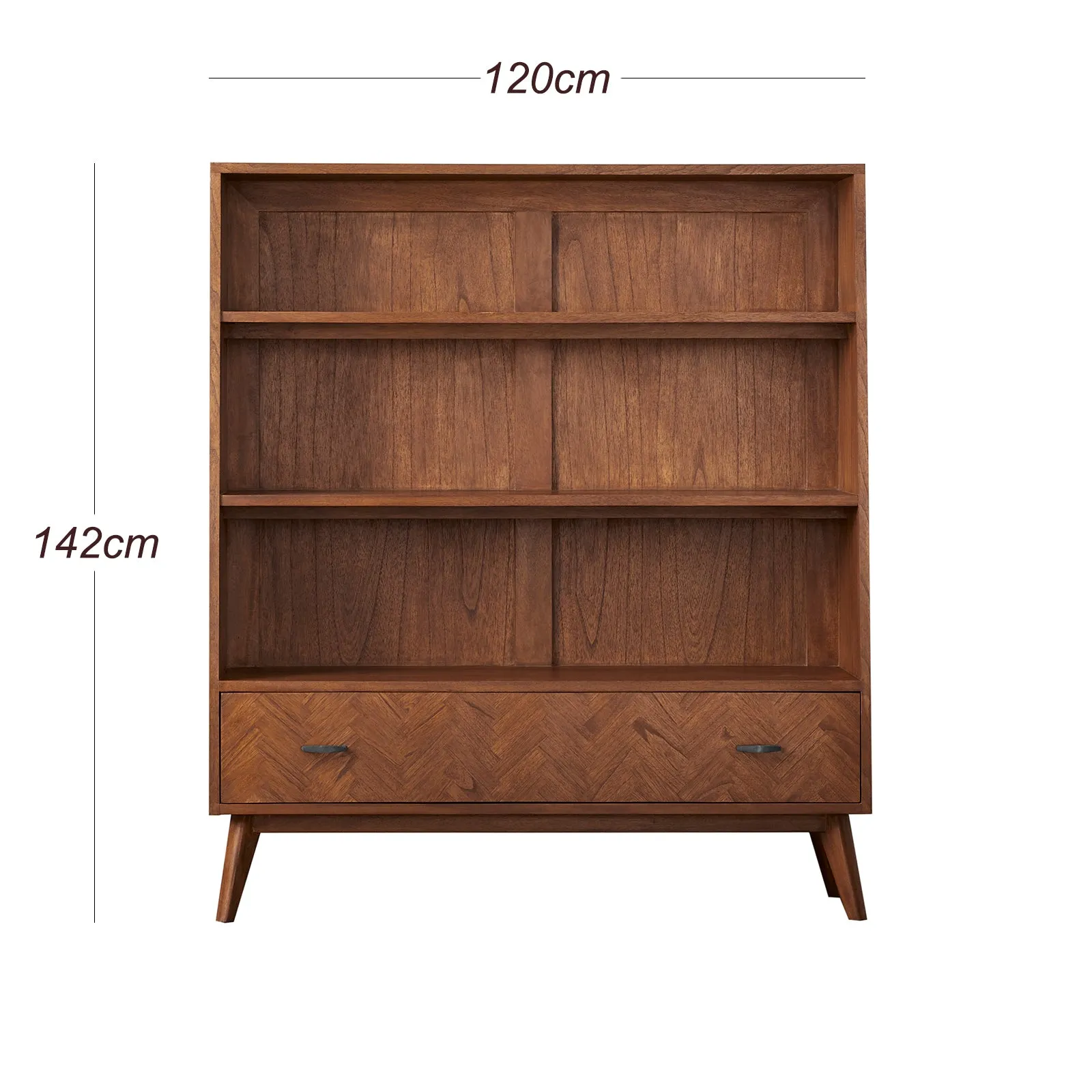 Mid Century Modern Parquet Bookcase