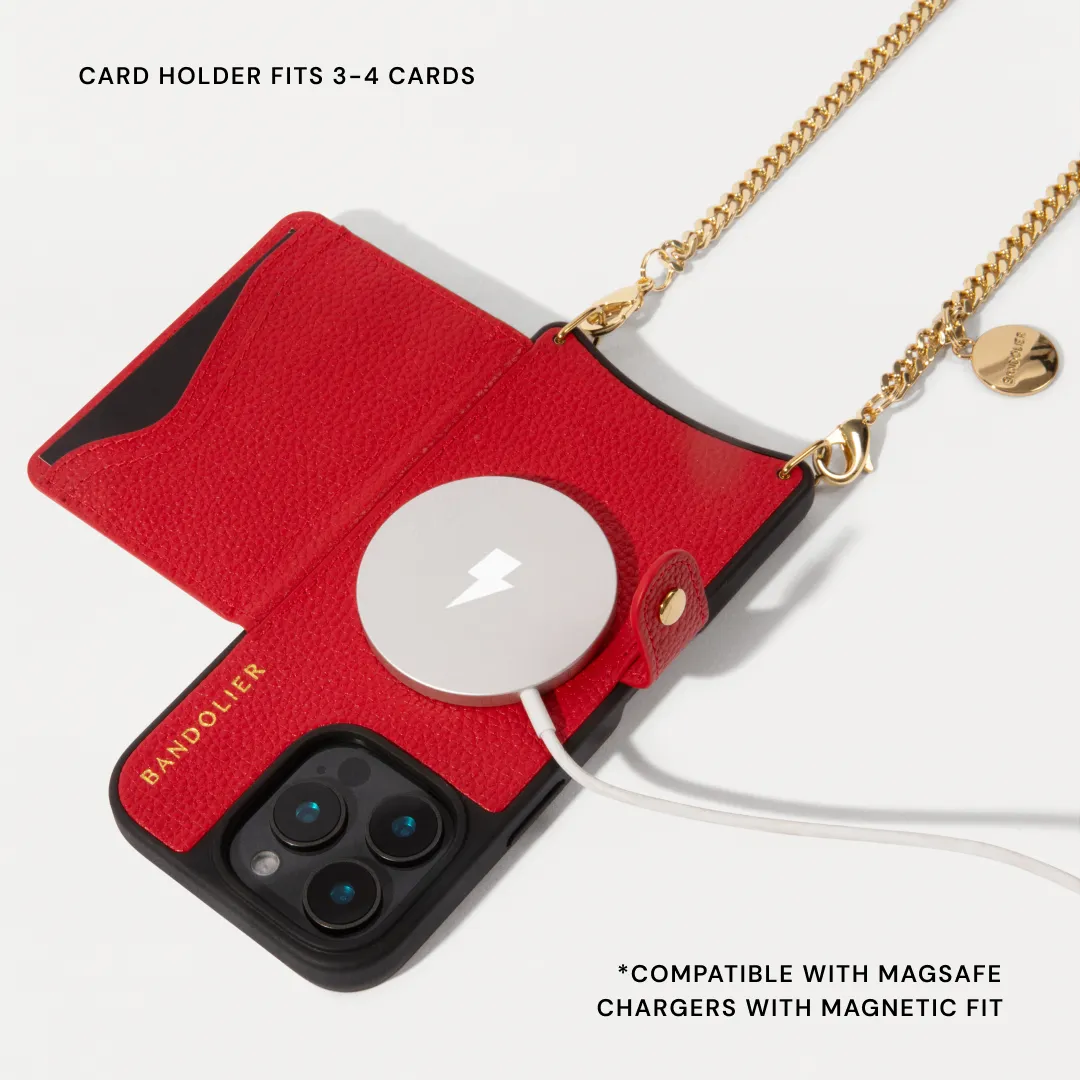 Mona MagSafe Crossbody Set - Red/Gold