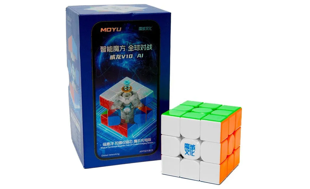 MoYu WeiLong V10 AI 3x3 Bluetooth Smart Cube (MagLev, Magnetic Core, UV Coated)