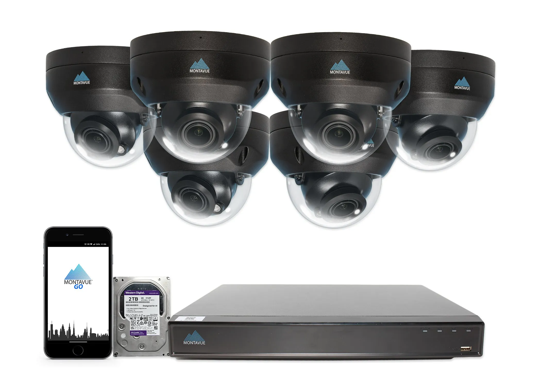 MTD8113-V-AISMD Package | 8MP 4K Smart Varifocal Dome Cameras and 8 Channel 4 Series AI NVR and 2TB HDD