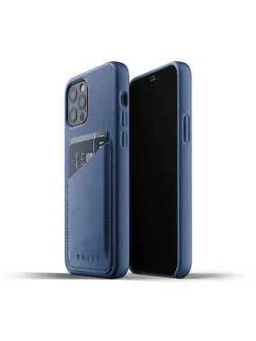 Mujjo Full Leather Wallet Case for iPhone 12 & 12 Pro Monaco Blue