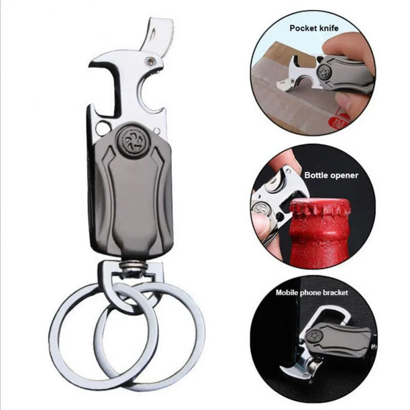 Multifunctional 360 Rotating Car Keychain