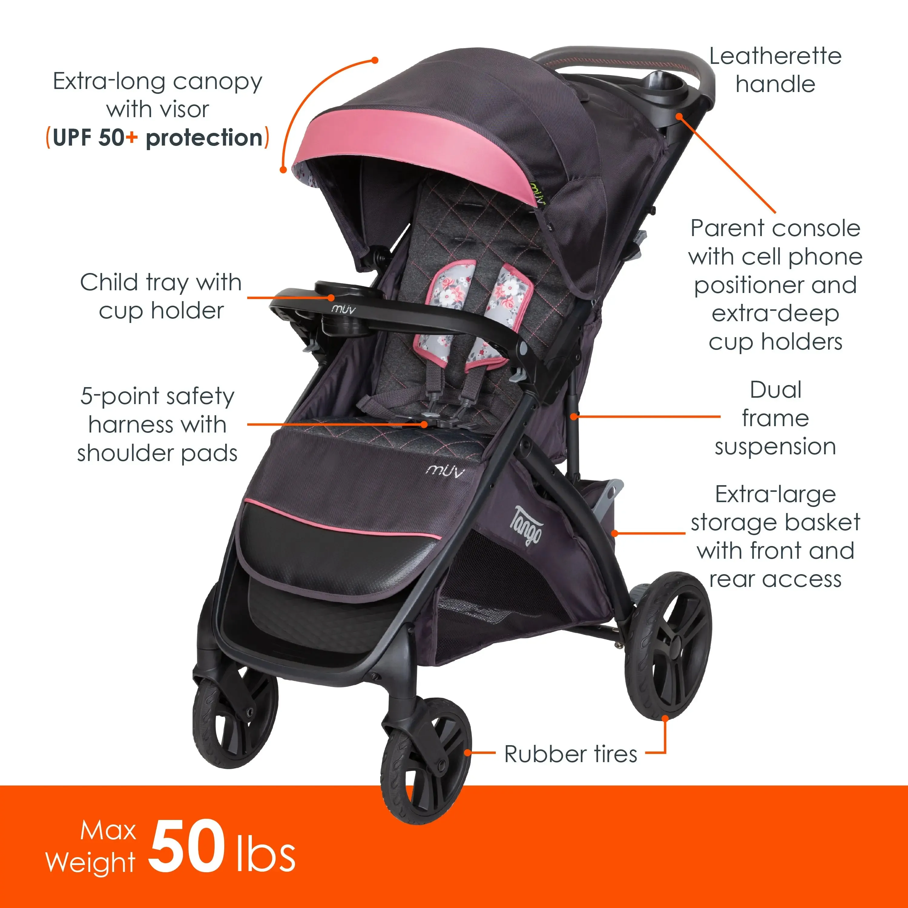 MUV® Tango™ Pro Stroller Travel System with Ally™ 35 Infant Car Seat