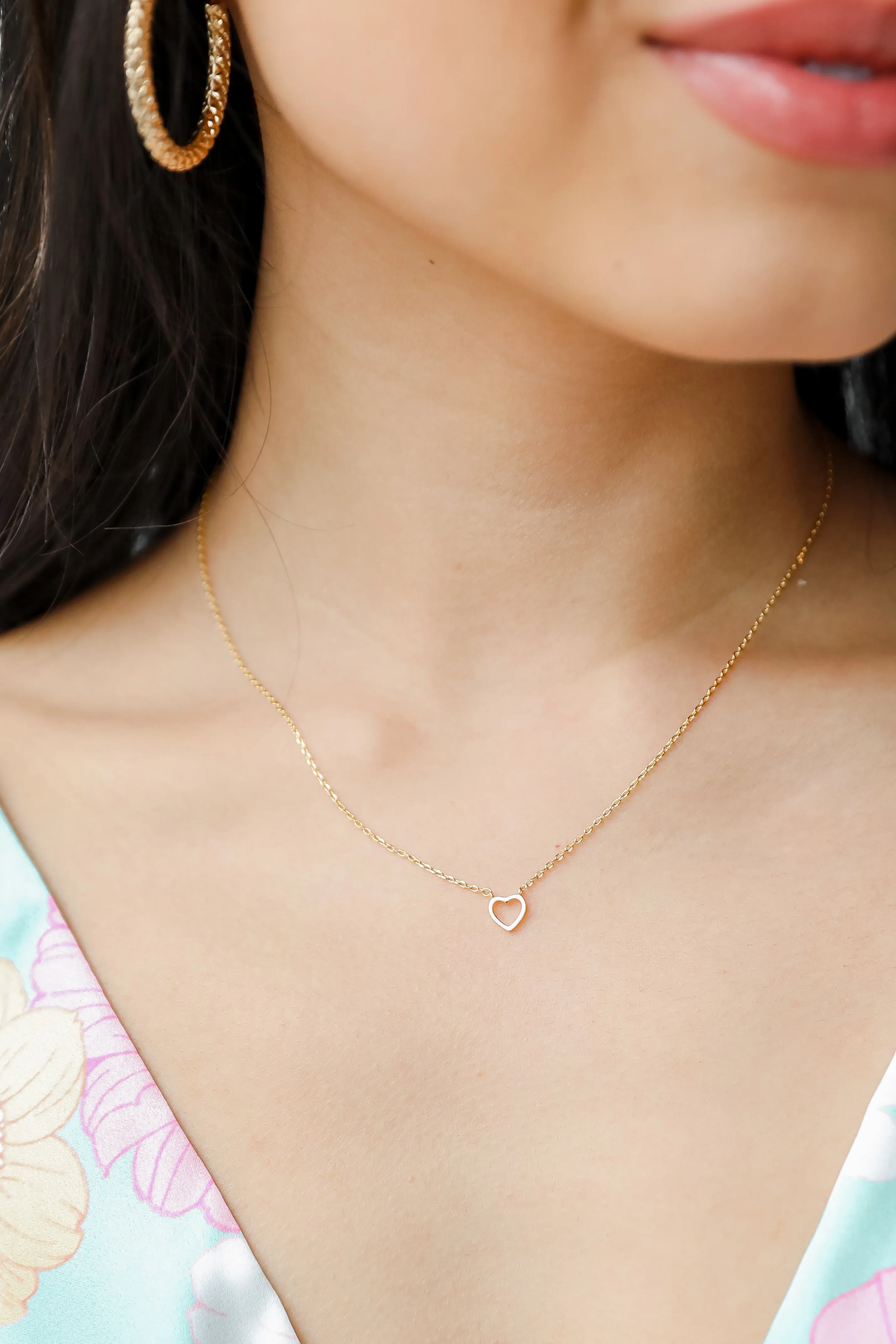 Natalie Gold Heart Charm Necklace