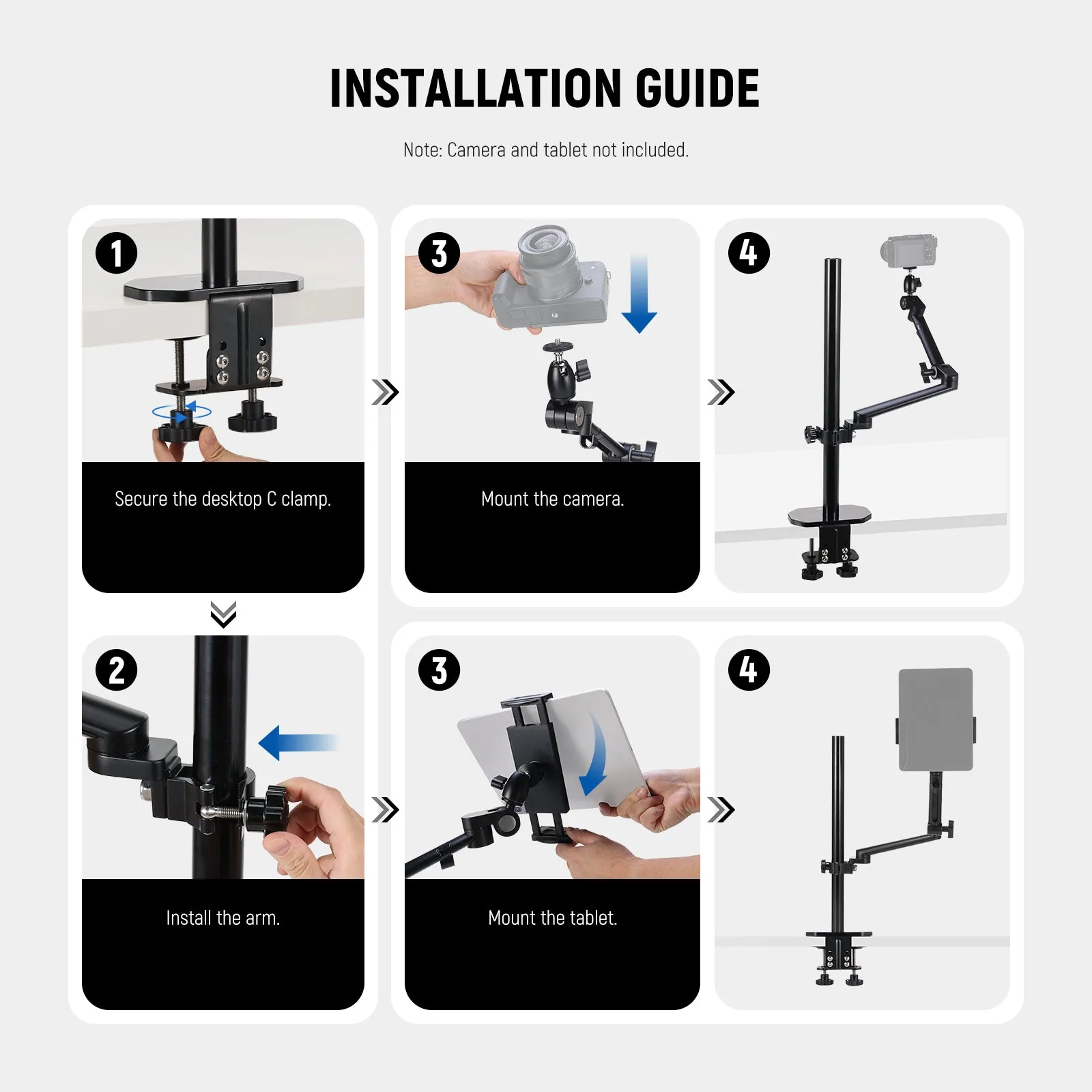 NEEWER DS011 Heavy Duty Camera Desk Mount Stand